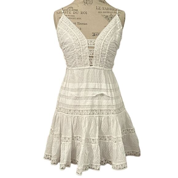Zimmermann Iris Lace‑Trim Sleeveless Mini Dress Ivory Cream Sz 3 US 10 Sold‑Out - Picture 1 of 11